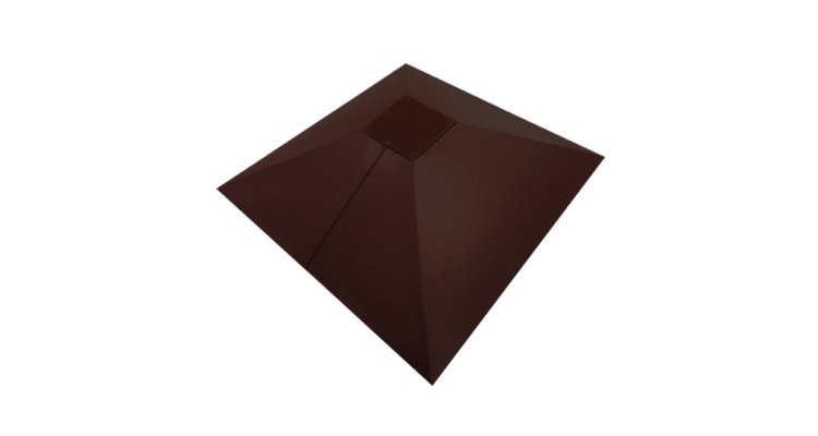 Колпак на столб под фонарь 390х390мм 0,45 PE с пленкой RAL 8017 шоколад