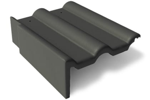 Боковая цементно-песчаная черепица Braas Франкфуртская левая, черный