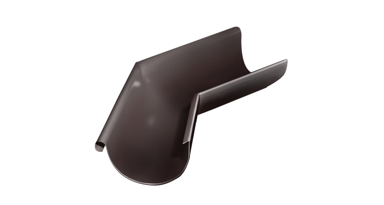 Угол желоба внешний Grand Line PU 135 гр 150 мм RAL 8017 шоколад