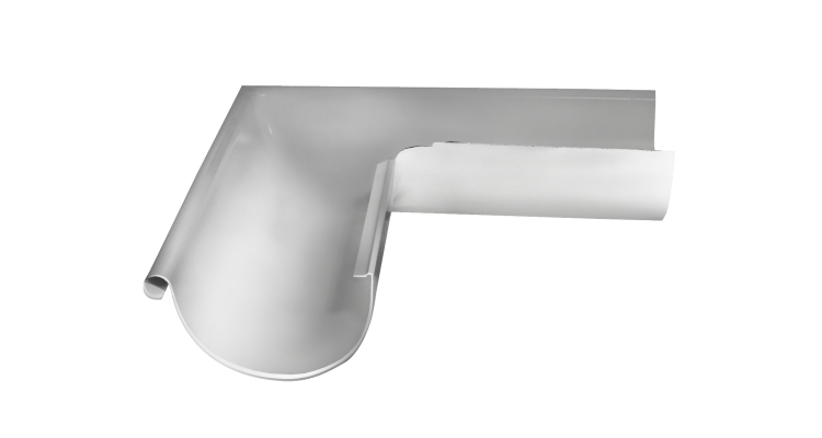 Угол желоба внешний Grand Line PU 90 гр 150 мм RAL 9003 сигнальный белый