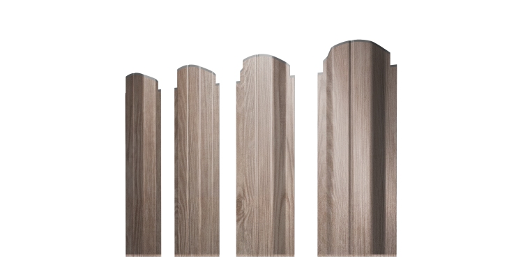 Штакетник П-образный А фигурный 0,45 Print Elite White Wood TwinColor