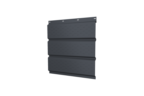 Софит металлический полная перфорация 0,5 Satin Мatt с пленкой RAL 7024 мокрый асфальт