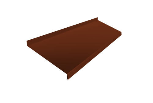 Отлив простой 200 0,5 Satin с пленкой RAL 3009 оксидно-красный (2м)