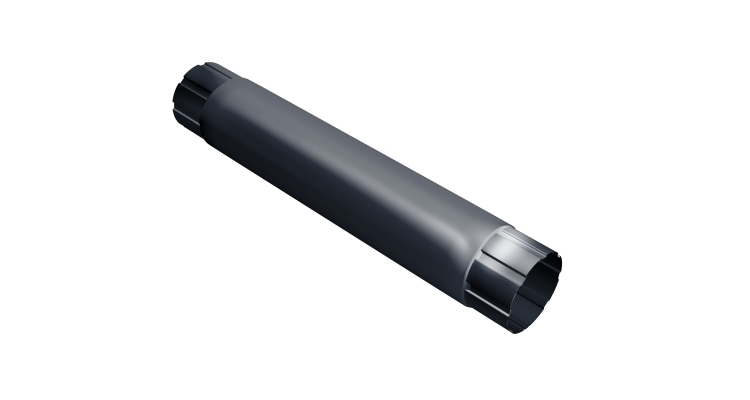 Труба круглая соединительная Grand Line PU 100 мм 1 м RAL 7024 мокрый асфальт