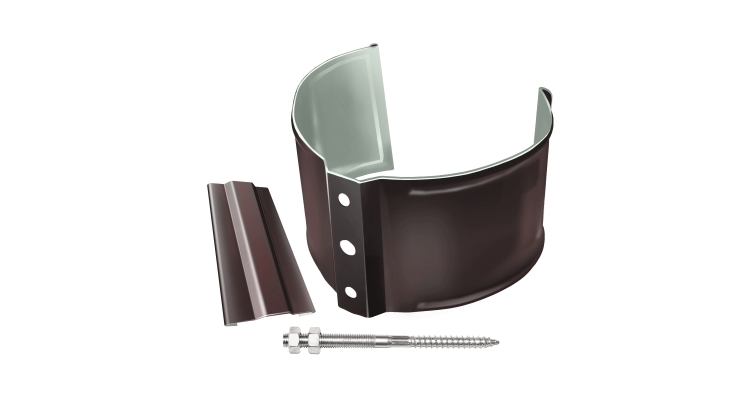 Кронштейн трубы на кирпич GL PE 90 мм RR 32 темно-коричневый