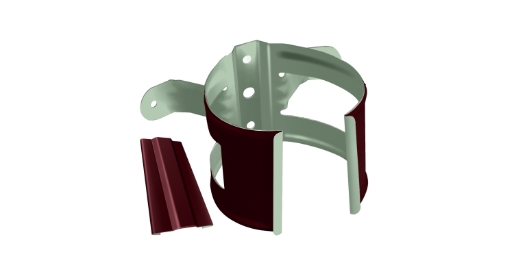 Кронштейн трубы на дерево GL PE 90 мм RAL 3005 красное вино