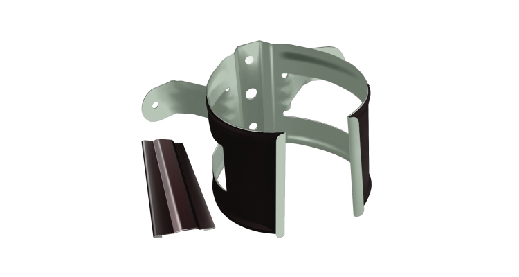 Кронштейн трубы на дерево GL PE 90 мм RR 32 темно-коричневый