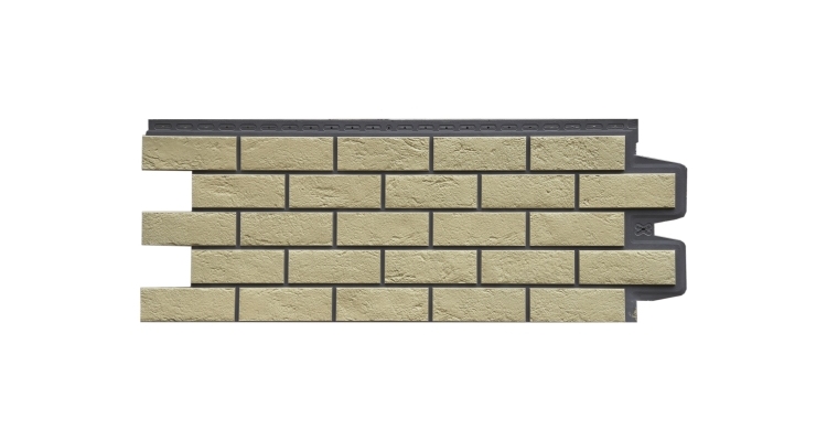 Фасадная панель GL Состаренный кирпич Design Plus ваниль с темно-бежевым швом