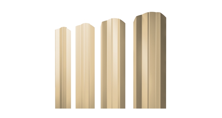 Штакетник М-образный A фигурный 0,45 PE RAL 1014 слоновая кость