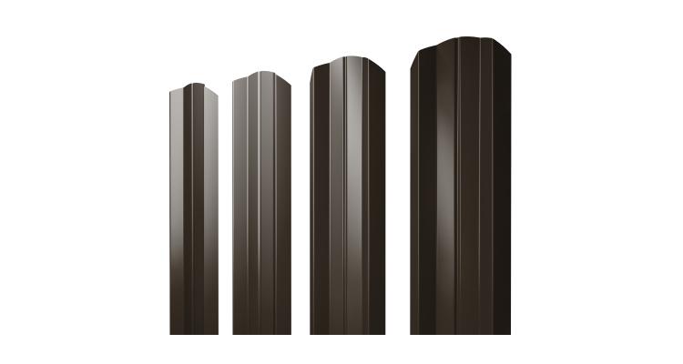 Штакетник М-образный A фигурный 0,5 Velur X RR 32 темно-коричневый