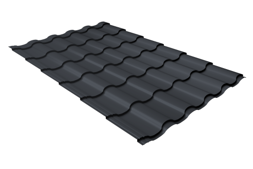 Металлочерепица кредо Grand Line 0,45 Drap ST RAL 7024 мокрый асфальт