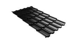 Металлочерепица  квинта плюс Grand Line c 3D резом 0,45 Drap TX RAL 9005 черный