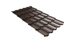 Металлочерепица  квинта плюс Grand Line c 3D резом 0,5 Drap RAL 8017 шоколад