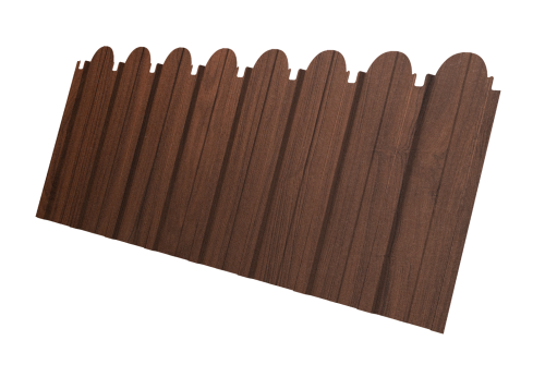 Профнастил C10A фигурный 0.45 Print Elite Choco Wood TwinColor