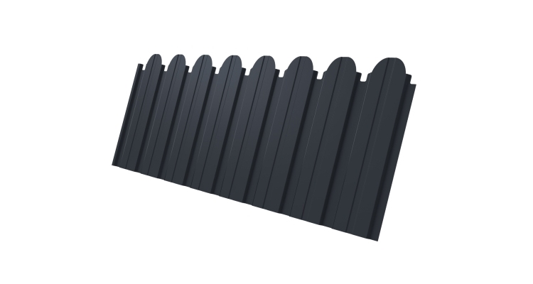 Профнастил C10B фигурный 0.5 PurLite Matt RAL 7024 мокрый асфальт