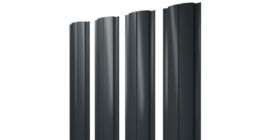 Штакетник Полукруглый Slim с прямым резом 0.45 Drap TX RAL 7016 антрацитово-серый