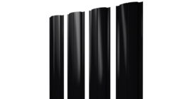 Штакетник Полукруглый Slim с прямым резом 0.45 PE-Double RAL 9005 черный