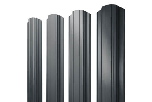 Штакетник Прямоугольный фигурный 0.5 Satin RAL 7016 антрацитово-серый