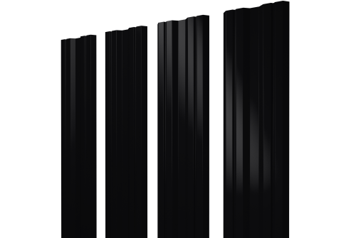 Штакетник Twin с прямым резом 0.45 PE RAL 9005 черный