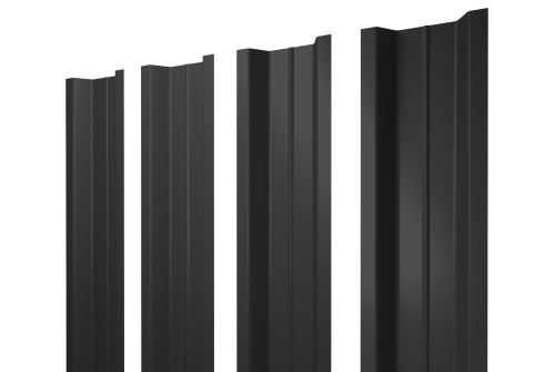 Штакетник П-образный В с прямым резом 0,5 Satin RAL 7016 антрацитово-серый