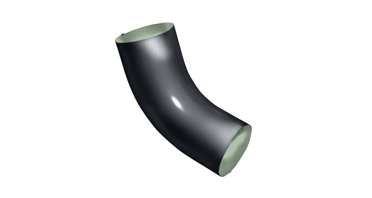 Колено 60 град GL PE 90 мм RAL 7024 мокрый асфальт