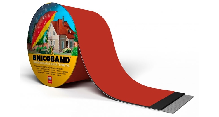 Лента герметизирующая Технониколь Nicoband самоклеящаяся 10мх20см, красная