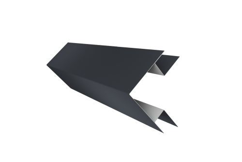 Планка угла внешнего сложного Экобрус Grand Line 0,5 Satin Matt RAL 7024 мокрый асфальт (2м)