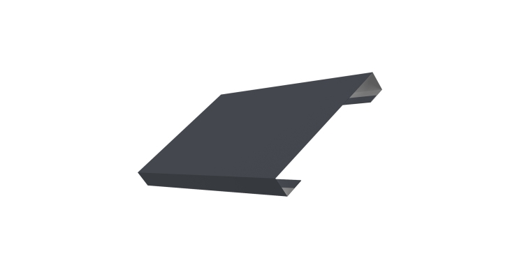 Ламель лицевая 150 забора жалюзи Texas стартовая/финишная для калиток и ворот 0,5 PurPro с пленкой RAL 7024 мокрый асфальт