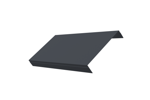 Ламель обратная 150 забора жалюзи Texas стартовая/финишная для калиток и ворот 0,45 Drap TwinColor с пленкой RAL 7024 мокрый асфальт