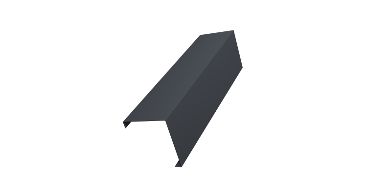 Декоративная накладка на столб универсальная угловая 80х80 для забора жалюзи 0,45 Drap-double TX RAL 7024 мокрый асфальт (2,5м)