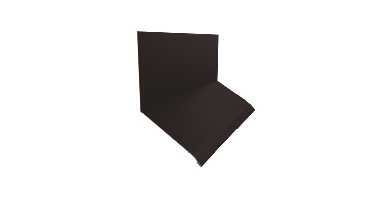 Планка примыкание верхнее к стене фальц Grand Line 150х130х20 0,45 PE с пленкой RR 32 темно-коричневый (3м)