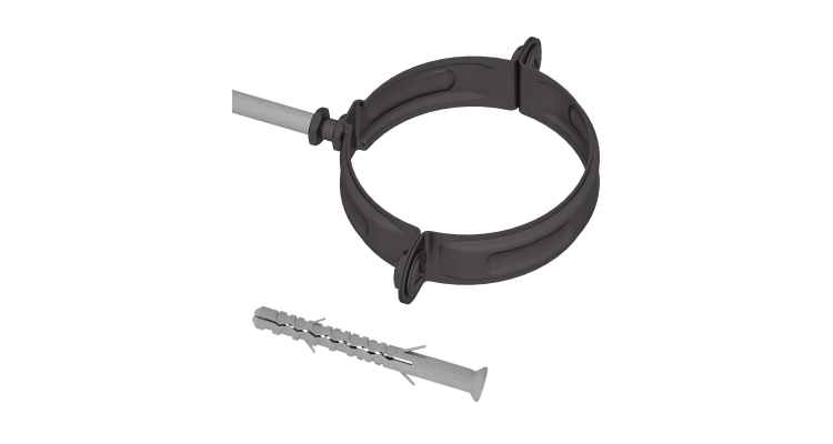 Хомут трубы на кирпич GL PE 100 мм RR 32 темно-коричневый