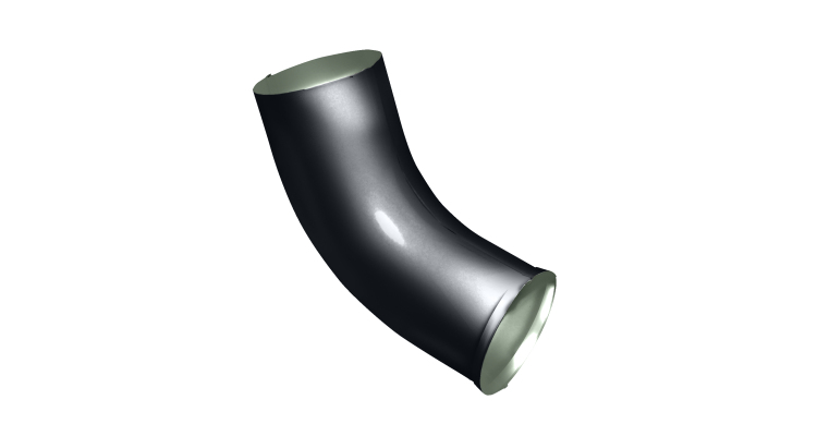 Колено стока GL PE 100 мм RAL 7024 мокрый асфальт