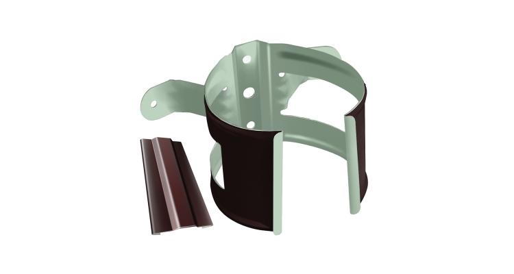 Кронштейн трубы на дерево GL PE 90 мм RAL 8017 шоколад